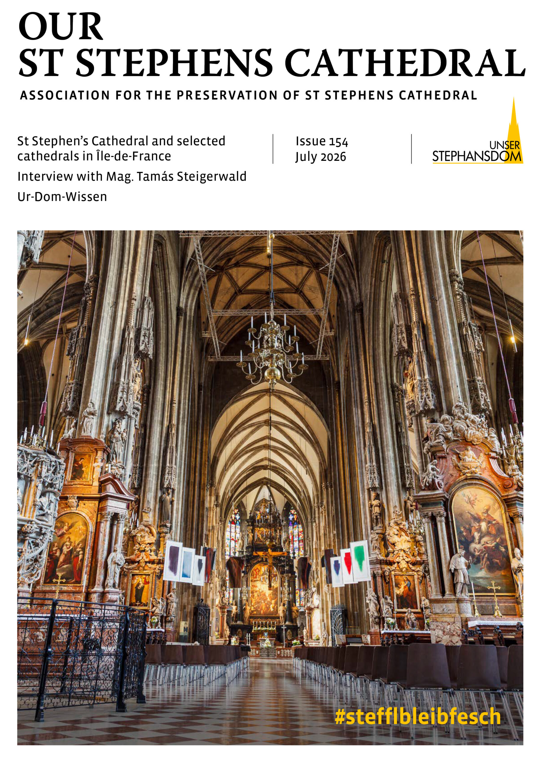 Cover of the Newspaper nr 154, depicted is the middle part of St. Stephans cathedral